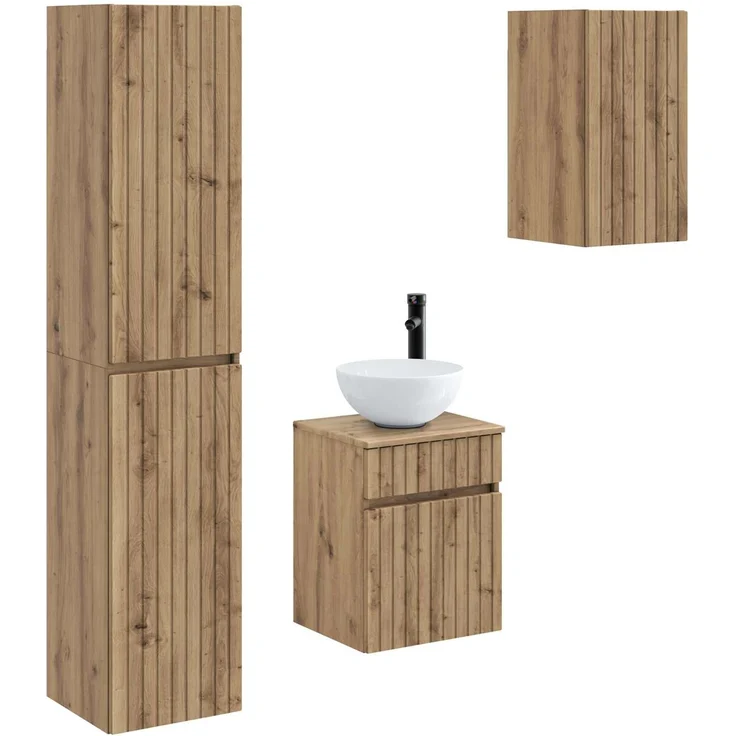 vidaXL Badezimmerschrank-Set 3 stk. Artisan-Eiche 33 x 34,5 x 160 cm 3406092 – Bild 2