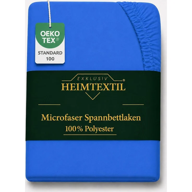 Microfaser Spannbettlaken - Spannbetttuch 120x200 cm – Atmungsaktiv, Knitterfrei & Pflegeleicht – OEKO-TEX Bettlaken mit Rundumgummi - Royalblau – Bild 1