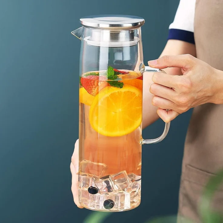 Kyraton Wasserkaraffe 1.5L Klarglas Heiß Kaltgetränke Wasserkrug Karaffe – Bild 7