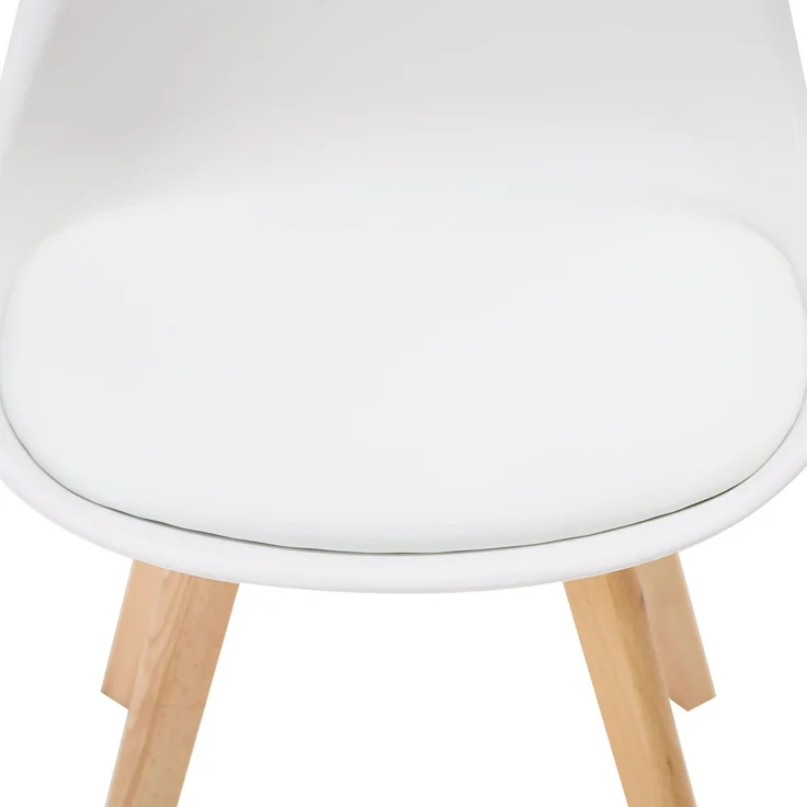 Küchenstuhl Weiß Set 2 Stühle Esszimmer Holz modern Kunststoff Esszimmerstühle Schalenstuhl Holzstühle – Bild 9
