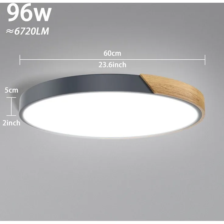 FIVMEN LED Deckenleuchte Deckenlampe Holz Deckenleuchte Deckenlampen Rund Lampen, Kaltweiß