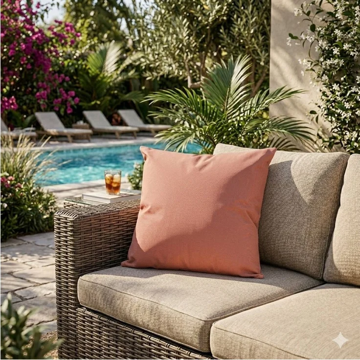 JACK Dekokissen JACK 45x45cm Outdoor Lounge Kissen Dekokissen inkl. Füllung Sitzkissen, Robust, strapazierfähig, wasserabweisend, für Innen & Außen – Bild 4
