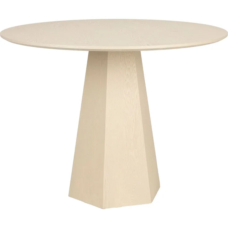 Zuiver Esstisch Pilar Rund aus Eschenfurnier in Beige, Ø100 cm, 100x100x76 cm
