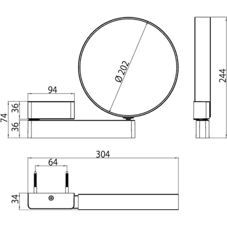 Emco Universal Kosmetik- und Rasierspiegel, runder Wandspiegel mit 3-/7-fach Vergrößerung, verchromtes Metallfinish – Bild 5