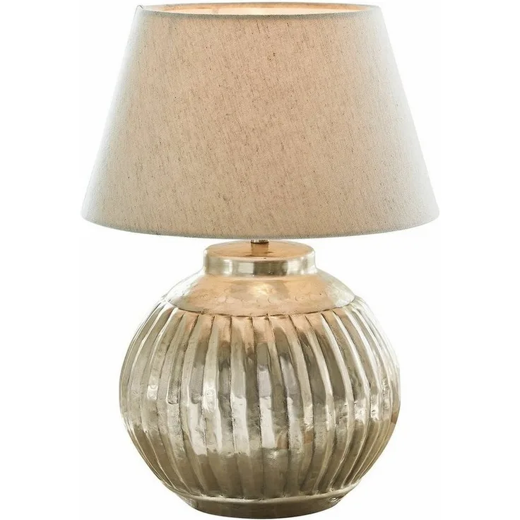 Mirabeau Tischleuchte Tischlampe Lillemor antiksilber/creme