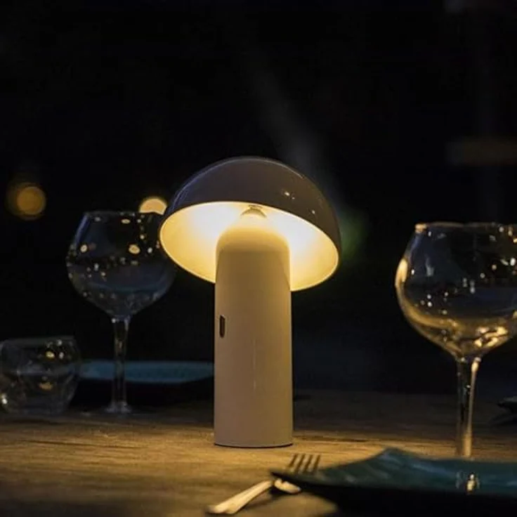 LUMISKY Tischleuchte Tod White, kabellose LED-Nachttischlampe mit dimmbarer Warmweiß-Beleuchtung, 5 Stunden Akkulaufzeit, schwenkbarer Kopf, 28 cm hoch, weiß – Bild 2