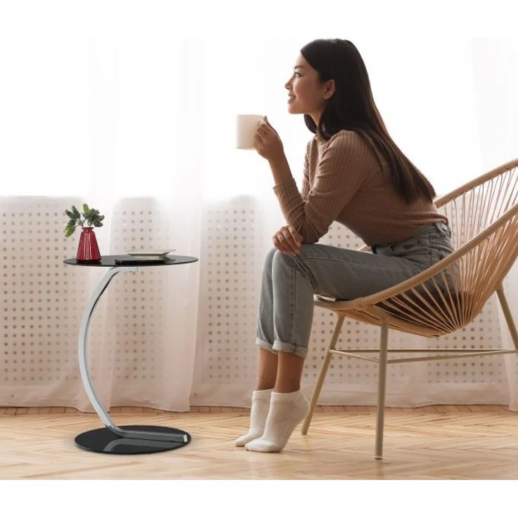 Schwarzer Beistelltisch aus Glas – Bild 3