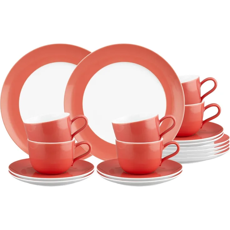 Seltmann Weiden Liberty Pure Colors Kaffeeservice 18-teilig - Flamingo Red