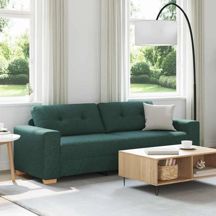 vidaXL 3-Sitzer-Sofa Dunkelgrün 180 cm Stoff 4105093 – Bild 1
