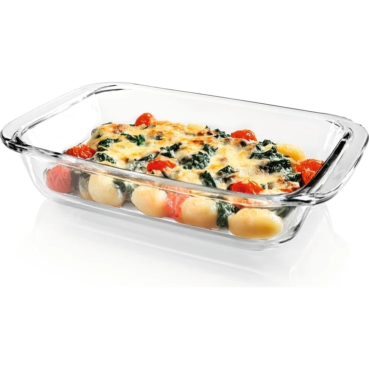 GOURMETmaxx Glas-Auflaufform 800ml transparent rechteckig für Heißluft-Fritteusen – Bild 3