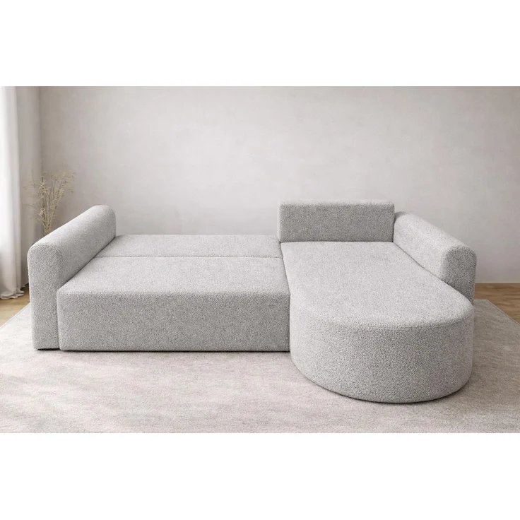 KRISAN MÖBEL Ecksofa GLOW in Hellgrau Stoff QUELLE 255 x 75 x 182 cm Modernes Design trifft auf höchsten Komfort – Bild 3
