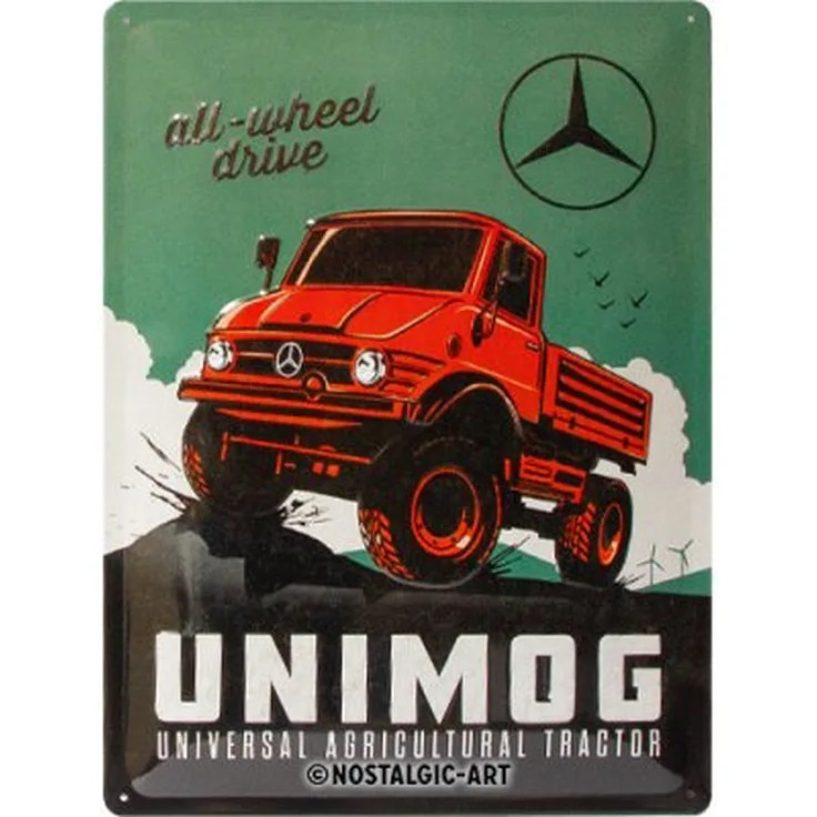 Nostalgic Art Blechschild Daimler Truck - Unimog - 30x40cm – Metall – Mehrfarbig – 23340