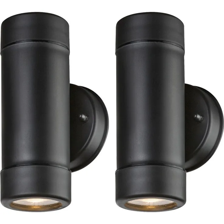2er Set LED Wandleuchten in Schwarz für den Garten COTOPA