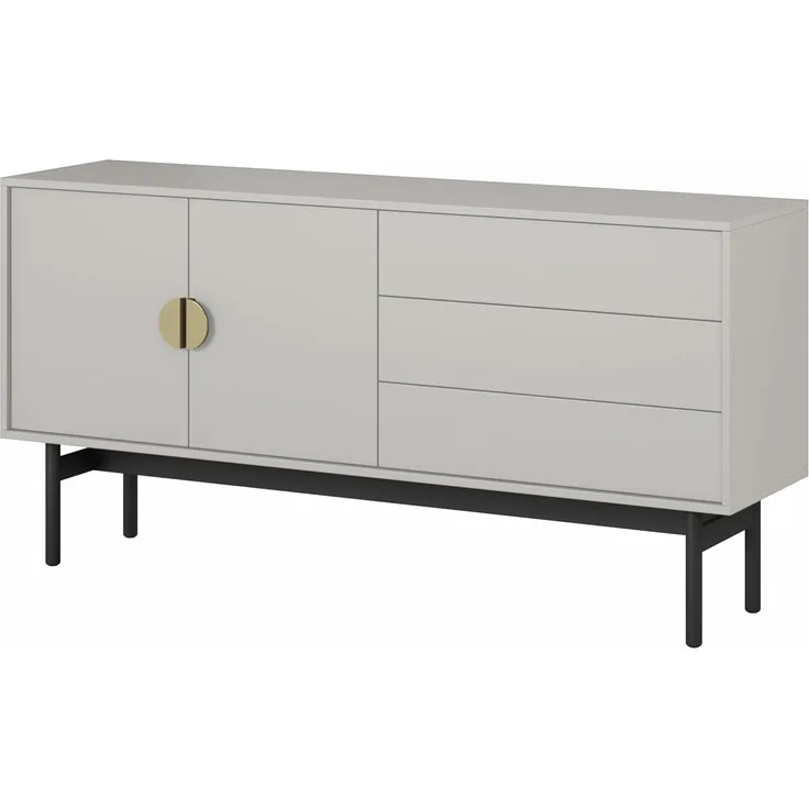 Selsey TV Schrank Board Sideboard Fernsehtisch Fernsehschrank 154 cm Schubladen Türen Graubeige Stoon