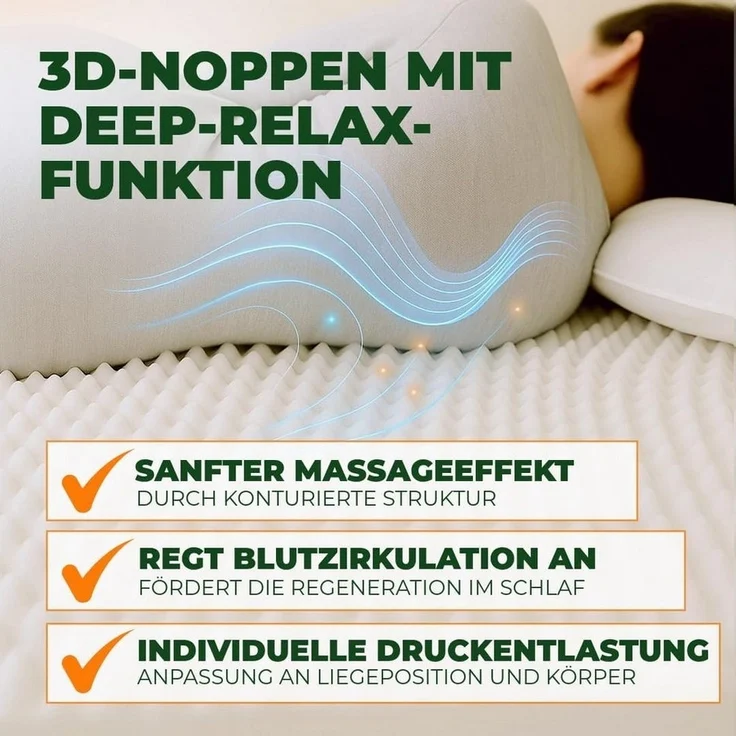 Welldora, Topper 8 cm - Matratzentopper Wendbar - 3D-Kontur, 8 cm hoch, PU-Schaum, (für Boxspringbett & Allergiker, Waschbar 90 °C, Gegen Besucherritze, Gegen Druckstellen) – Bild 3