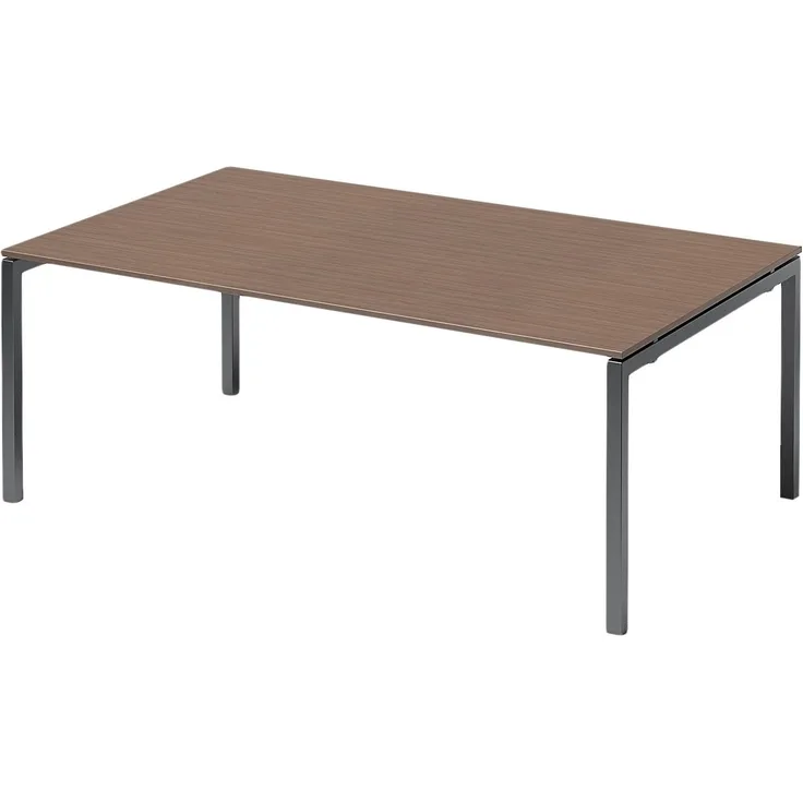 BISLEY Cito Chefarbeitsplatz/Konferenztisch, 740 mm höhenfixes U-Gestell, Metall, Wn334 Dekor Nußbaum, Gestell Anthrazitgrau, 120 x 200 x 85 cm