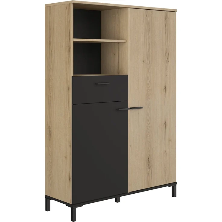 Calicosy Aufbewahrung oben 1 Schublade und 2 Türen H150 cm - TRUST - Braun – Bild 4