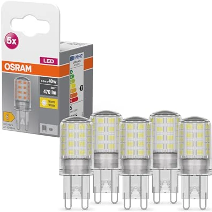 OSRAM Base PIN LED-Stiftsockel G9, 4,2W, 470lm, 5er Pack – Bild 1