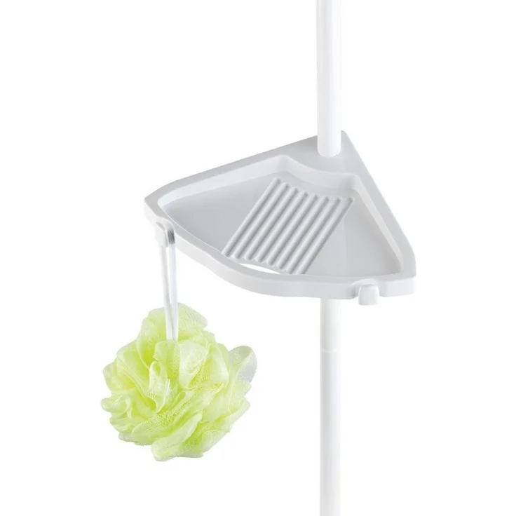 Wenko Teleskop-Duschecke Easy Aluminium, weiß, 4 Ablagen – Bild 2