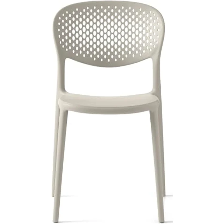 Connubia, 2 Stühle Abby mit gelochter Rückenlehne, aus recyceltem Polypropylen, 100% Hanf matt – Bild 3