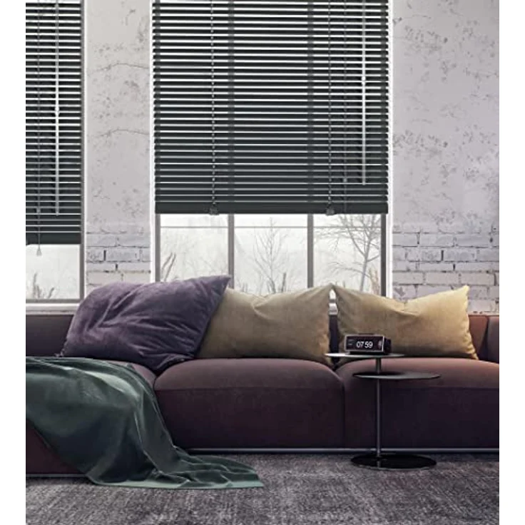Deco Company Alu-Jalousie ohne Bohren, Zum Klemmen, Inkl. Klemmträgern, Sichtschutz, Lichtschutz, Blendschutz, Aluminium-Jalousie, Schiefer, 90 x 220 cm – Bild 21