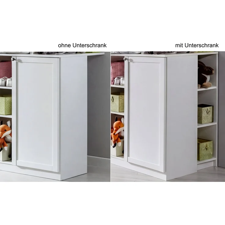 Babyzimmer-Set Zubehör: Unterschrank für Wickelkommode, Landhausstil Weiß – Bild 2