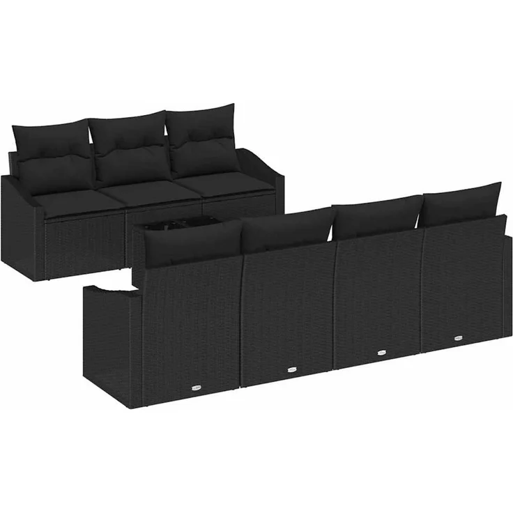 vidaXL Sofa Set 8 stk. Schwarz 55 x 55 x 37 cm 3346633 – Bild 2