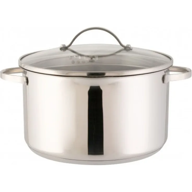 Pado Edelstahl Bratentopf mit Glasdeckel ø24 cm - 5,2 L