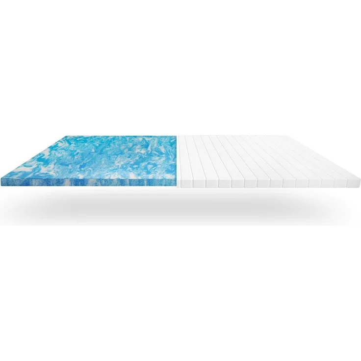 Mister Sandman Gelschaum Topper Matratzenauflage 100×200 cm – Polyester Bezug, Höhe 5 cm, maximaler Liegekomfort & kühlend, Weiß
