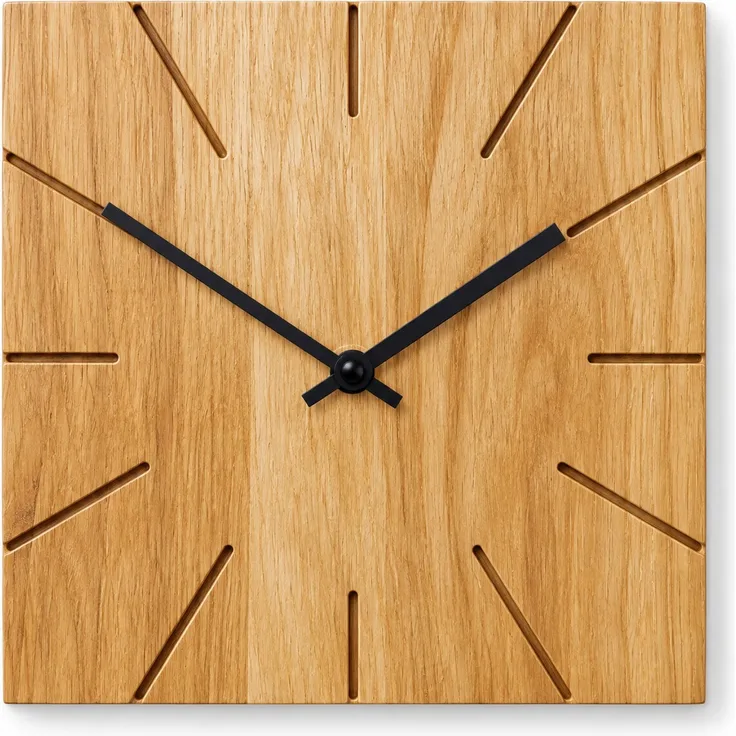 Natuhr Wanduhr F4003 Beam Wand- und Tischuhr aus Massivholz Eiche – Eiche natur – 17 × 17 × 4 cm