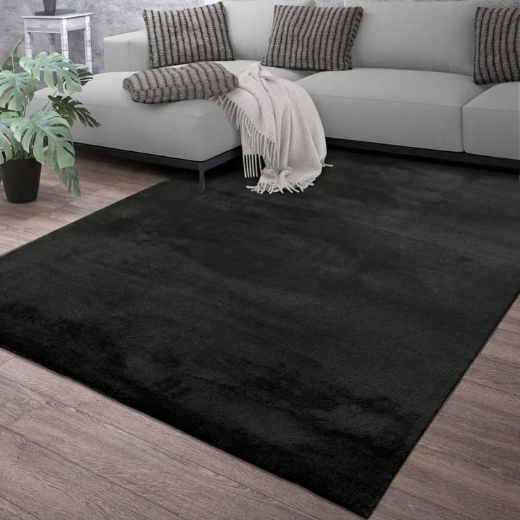 TT Home Teppich Diele, Esszimmer, Flur, Schlafzimmer, Wohnzimmer, Rechteckig, Höhe: 14 mm, Wohnzimmer Kurzflor Einfarbig Modernes Design Waschbar