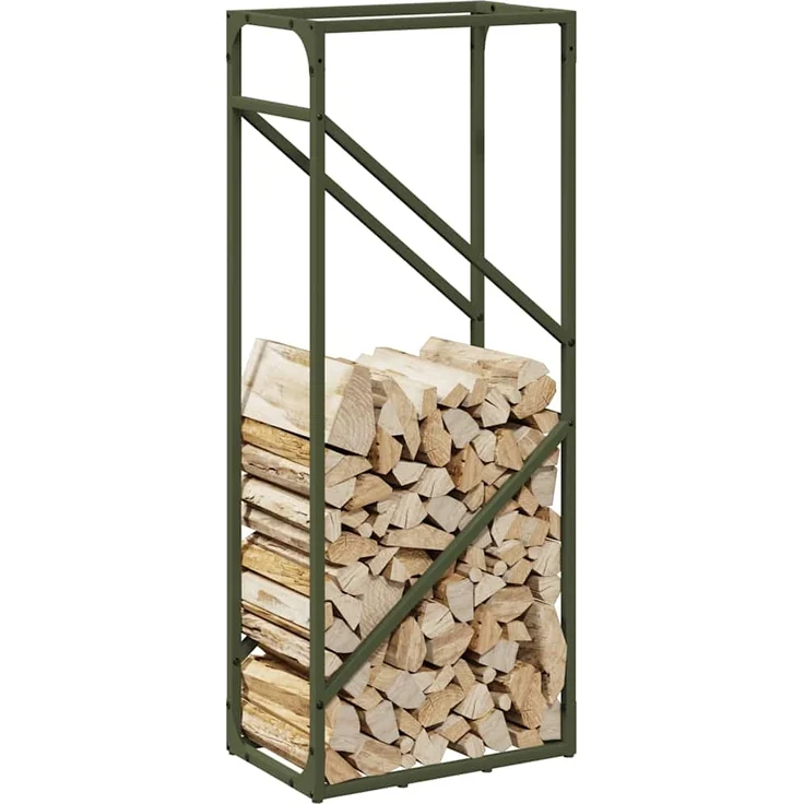 vidaXL Brennholzregal Olivgrün 40x25x100 cm Kaltgewalzter Stahl 864334 – Bild 3