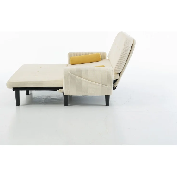 ZUBALIYA Sofa mit Stauraum, mit Cordbezug, mit Schaumstoffpolsterung, für Wohnzimmer und Apartments, mit stabilem Untergestell – Bild 8