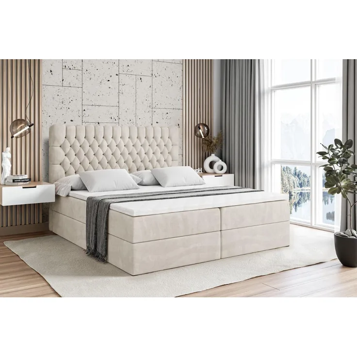 ALTDECOR Boxbett SERENE (Multipocket-Matratze H4, H3 Matratze Bonellfederung, Topper, Kopfteil)