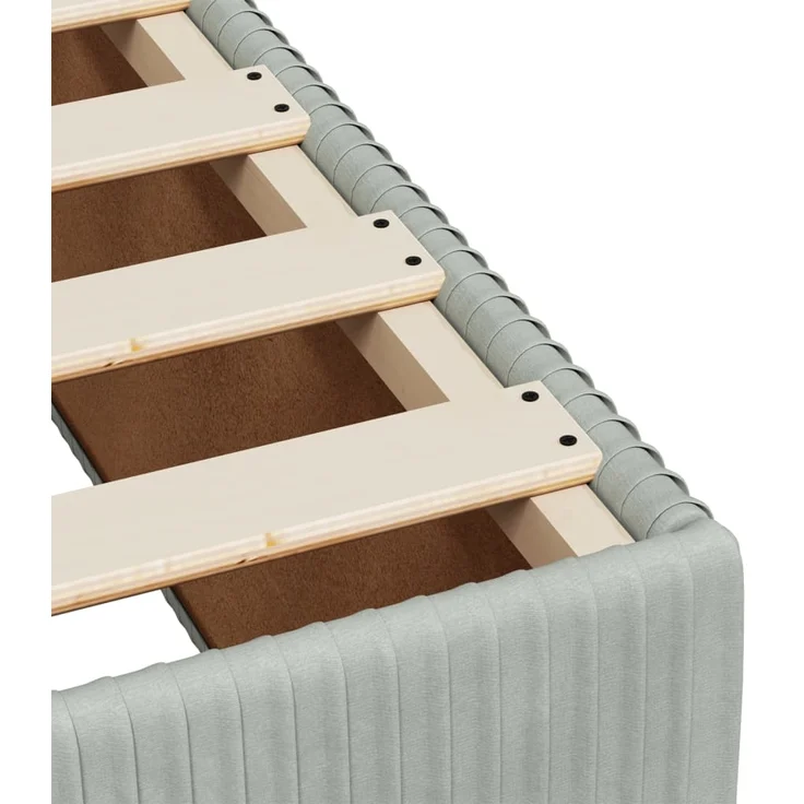 vidaXL Boxspringbett mit Matratze Hellgrau 120x190 cm Samt 3287686 – Bild 7