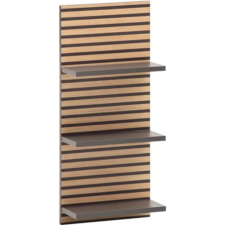 Lomadox Wandregal KANE-80, Akustikpaneel Optik anthrazit 3 Ablageböden 30,3x70,2x17,5 cm – Bild 3