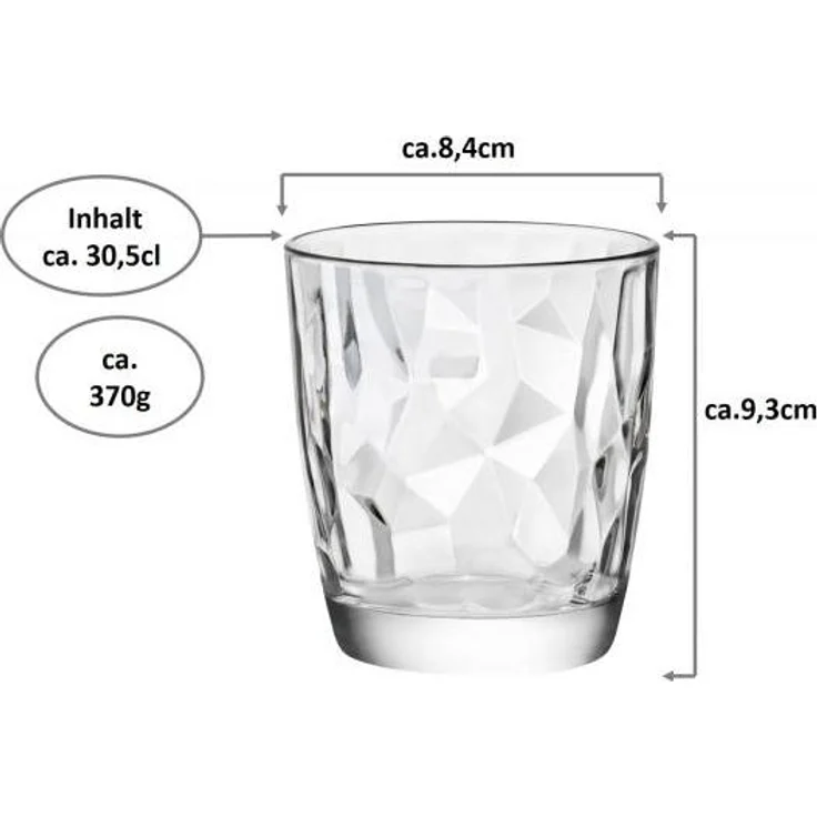 Wassergläser 30,5cl Diamond Transparent - 6 Stück – Bild 2