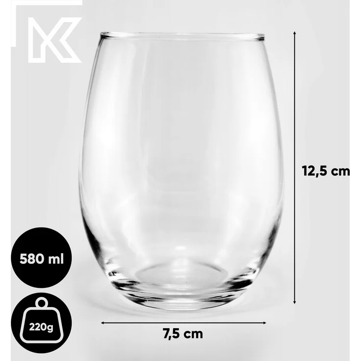 KADAX 4x Trinkgläser für Getränke Wein 580ml Glas Glas Set – Bild 3
