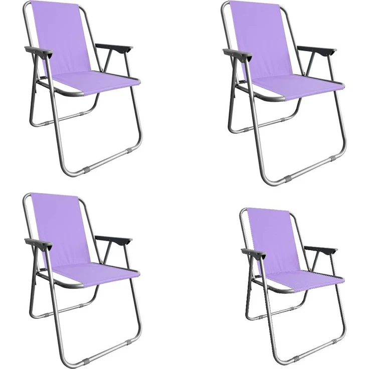 Campingstuhl Anglersessel Gartenstuhl Sessel mit Armlehne violett 4er Set