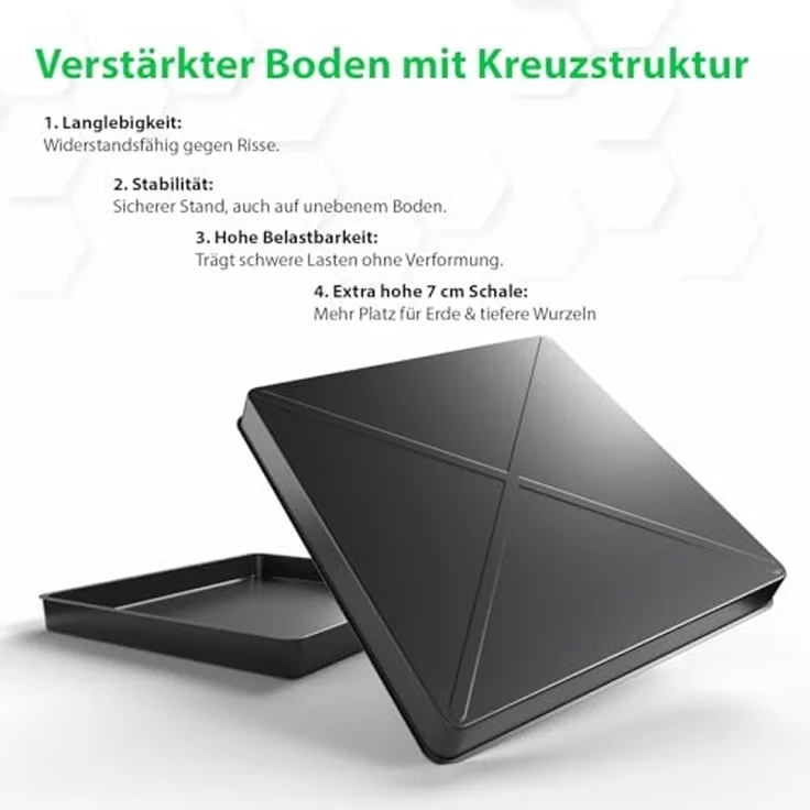 BigDean Pflanzschale 60x60x7 1 Stück Allzweckwanne hochwertige Pflanzwanne England (Set, 1 St, Anzuchtschalen), 0,36qm, Kräuteranzucht, Gemüseanzucht, Pflanzenzucht. – Bild 4