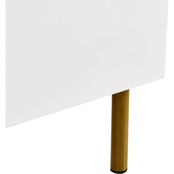 Sideboard Weiß MDF 80 x 36 x 90 cm, modern, Metallbeine, Aufbewahrungsschrank Wohnzimmer Schlafzimmer Flur – Bild 10