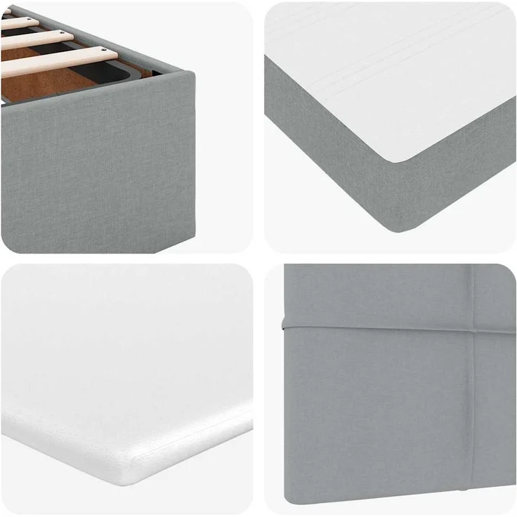 vidaXL Ottoman-Bett mit Matratze Hellgrau 100x200 cm Stoff 3313133 – Bild 10