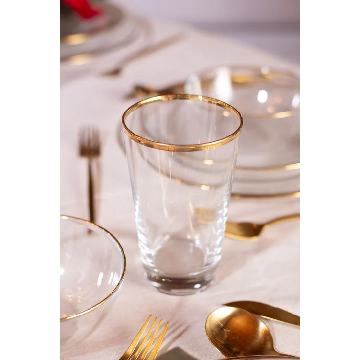 Hermia Concept 'Pure 400' Gläser-Set (4-teilig), Gold / Transparent, 8,3 x 8,3 x 13,4 cm, 400 ml – Bild 2