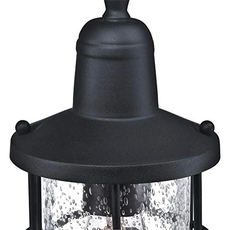Westinghouse Crestview, Einflammige Pendelleuchte für Außenbereiche, strukturiertes Schwarz mit klarem Antikglas, max. 60 Watt, E27-Sockel, IP44 – Bild 5