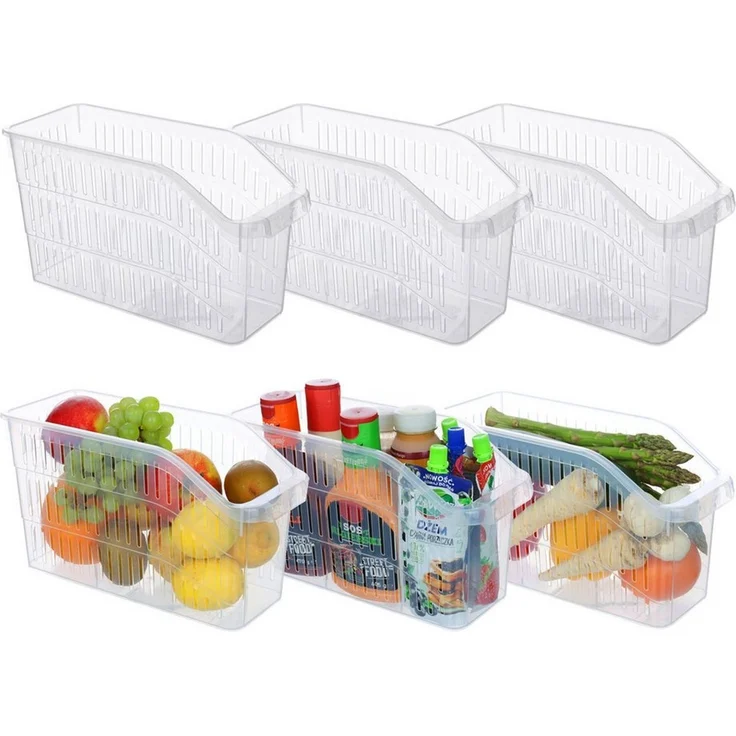 astor24 Aufbewahrungsbox 3er Set Kühlschrank Organizer Aufbewahrungs Box Korb Kiste Vorratsbehä – Bild 1
