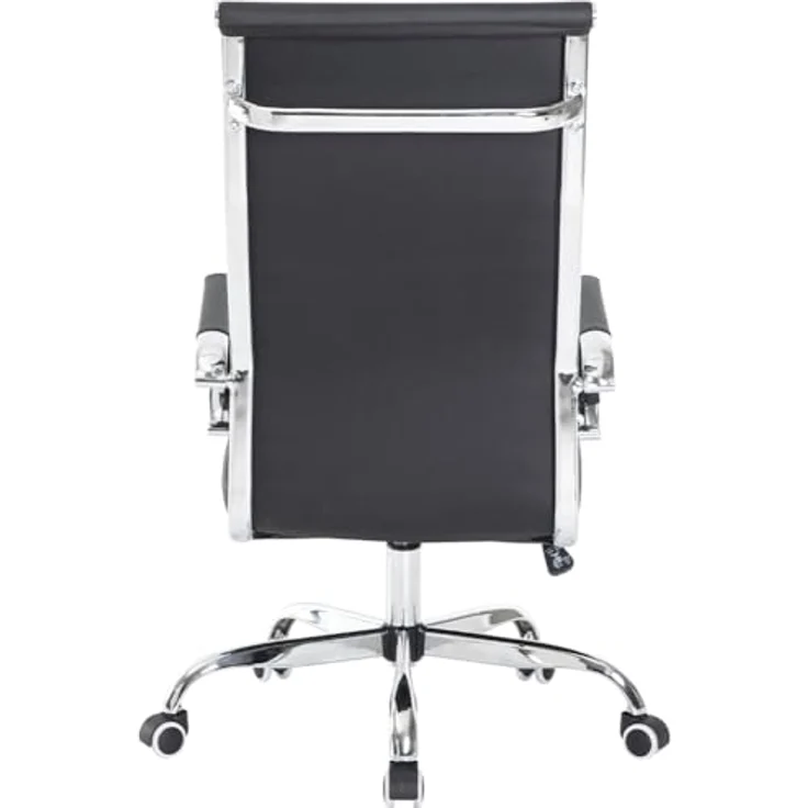 Bürostuhl ergonomischer Schreibtischstuhl mit Armlehnen, Chefsessel Computerstuhl hoher Rückenlehne, Arbeitsstuhl mit Wippfunktion bis 136 kg Belastbar Schwarz – Bild 4