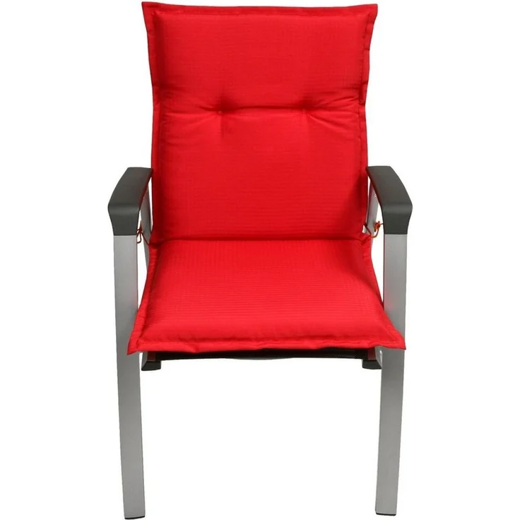 Beautissu Sitzauflage 2er Set Niedriglehner Auflagen Base NL, 100x50 cm, Rot, 6cm Dickes Sitzpolster Sitzauflage für Garten Balkon Camping Stuhl – Bild 4