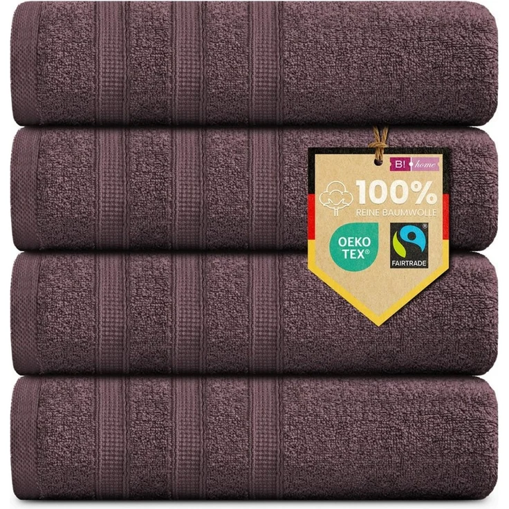 4er Set Handtücher Plain bordeaux-rot 50x100 - Farbe: Bordeaux-Rot, Größe: 50x100 – Bild 2