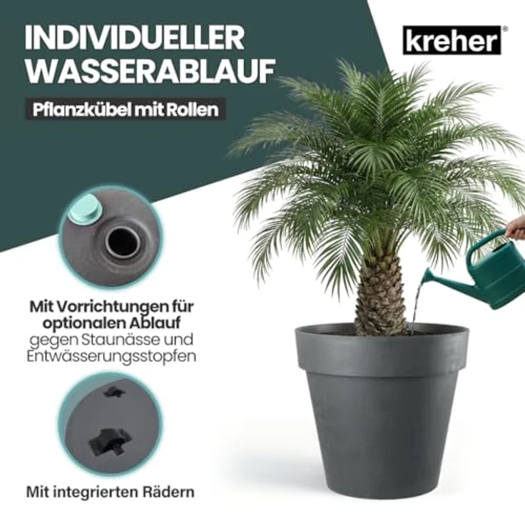 Kreher Pflanzkübel Rollbarer XXL Pflanzkübel "LIKE" Ø 79 cm in verschiedenen Farben (1 St) – Bild 7