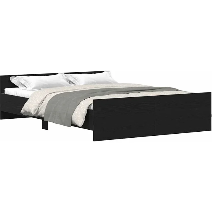 vidaXL Bettgestell ohne Matratze Schwarz Eichen-Optik 135x190 cm 3329325 – Bild 2